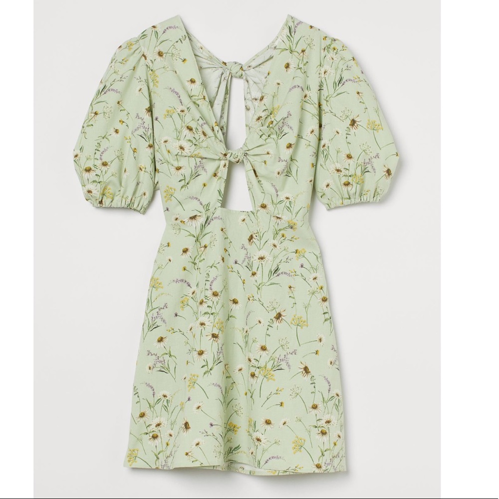 H&M Wildflower Mini Green Dress
